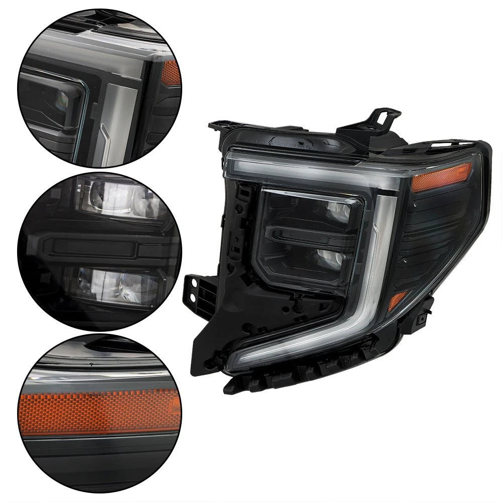 LED Headlight for GMC Sierra 1500 (2022–2024) Left Side, Clear Lens