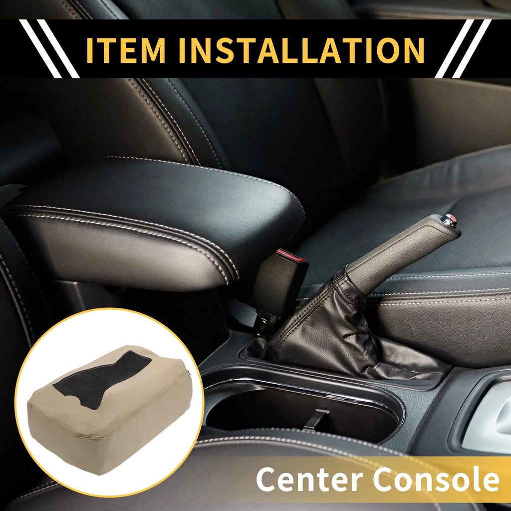 Center Console Cover Replacement for Chevrolet Beige Microfiber Leather (2005–2015)