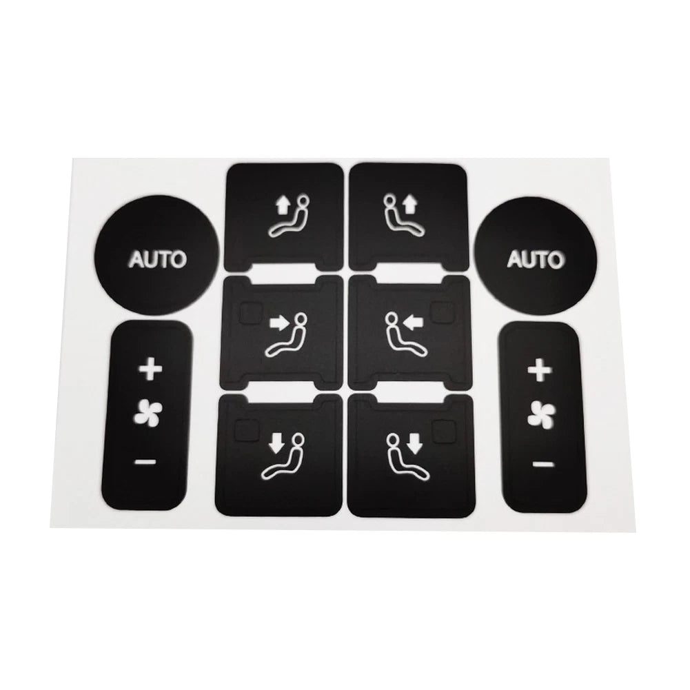 Black Vinyl Button Decal for TOUAREG Rear Climate Control 2004 2009 Use