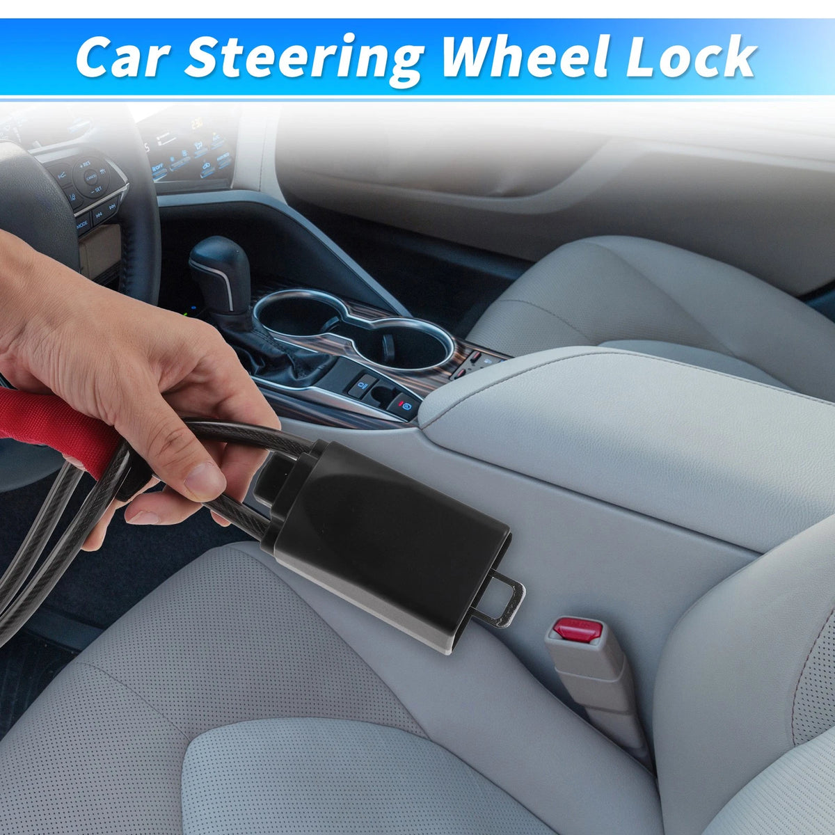Steering Wheel Lock & Seat Belt Lock for Universal Fit (2010–2023)