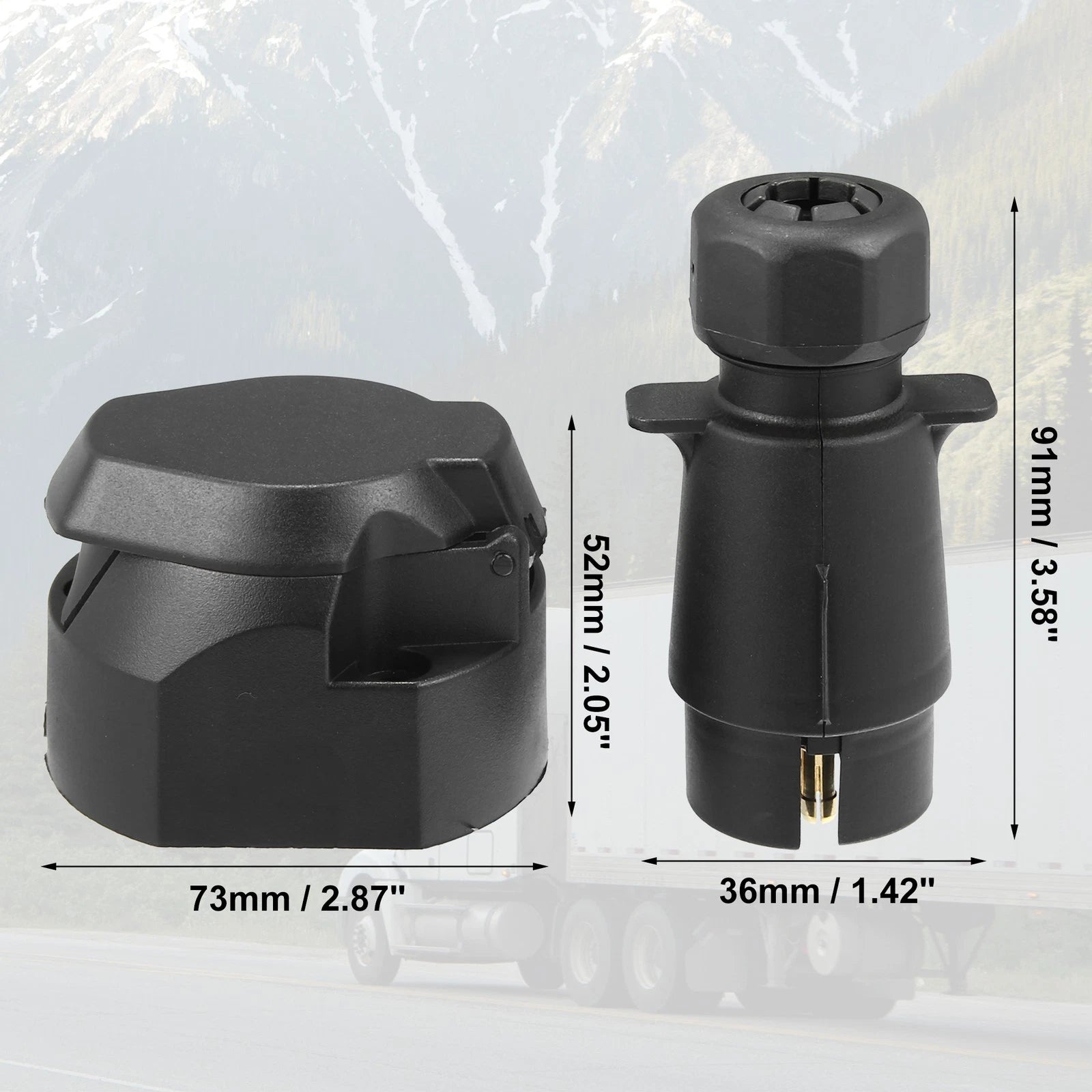 7 Pin Trailer Plug Socket Adapter 12V European Type for RV Boat Car (12V)