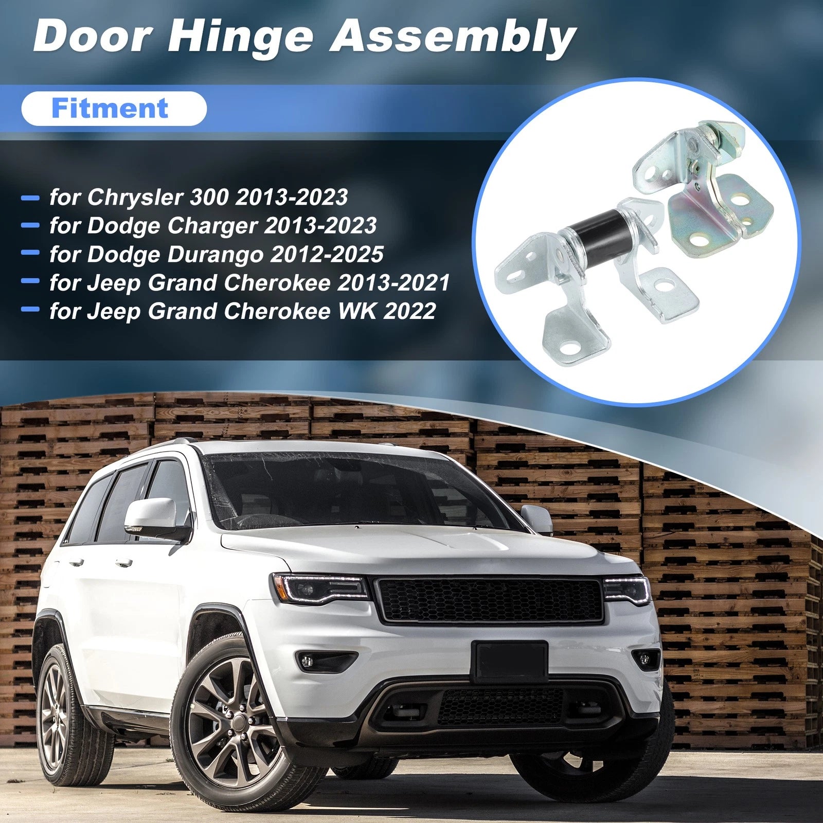 Front Right Upper Lower Door Hinge Replacement for Jeep Grand Cherokee (2013–2021)