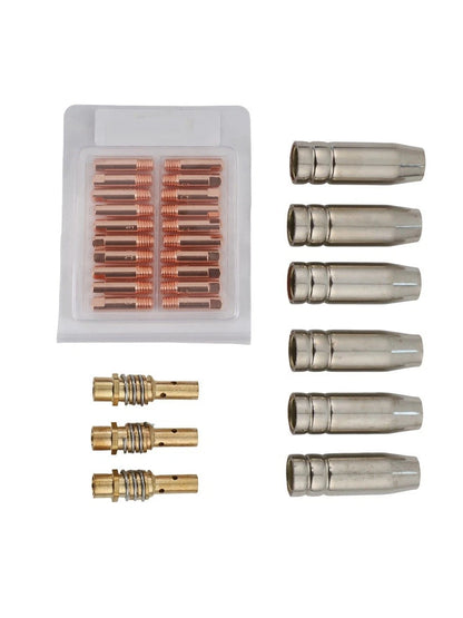 29PCS MIG Torch Replacement Kit for 15AK MB15 Copper Tips Gas Nozzles