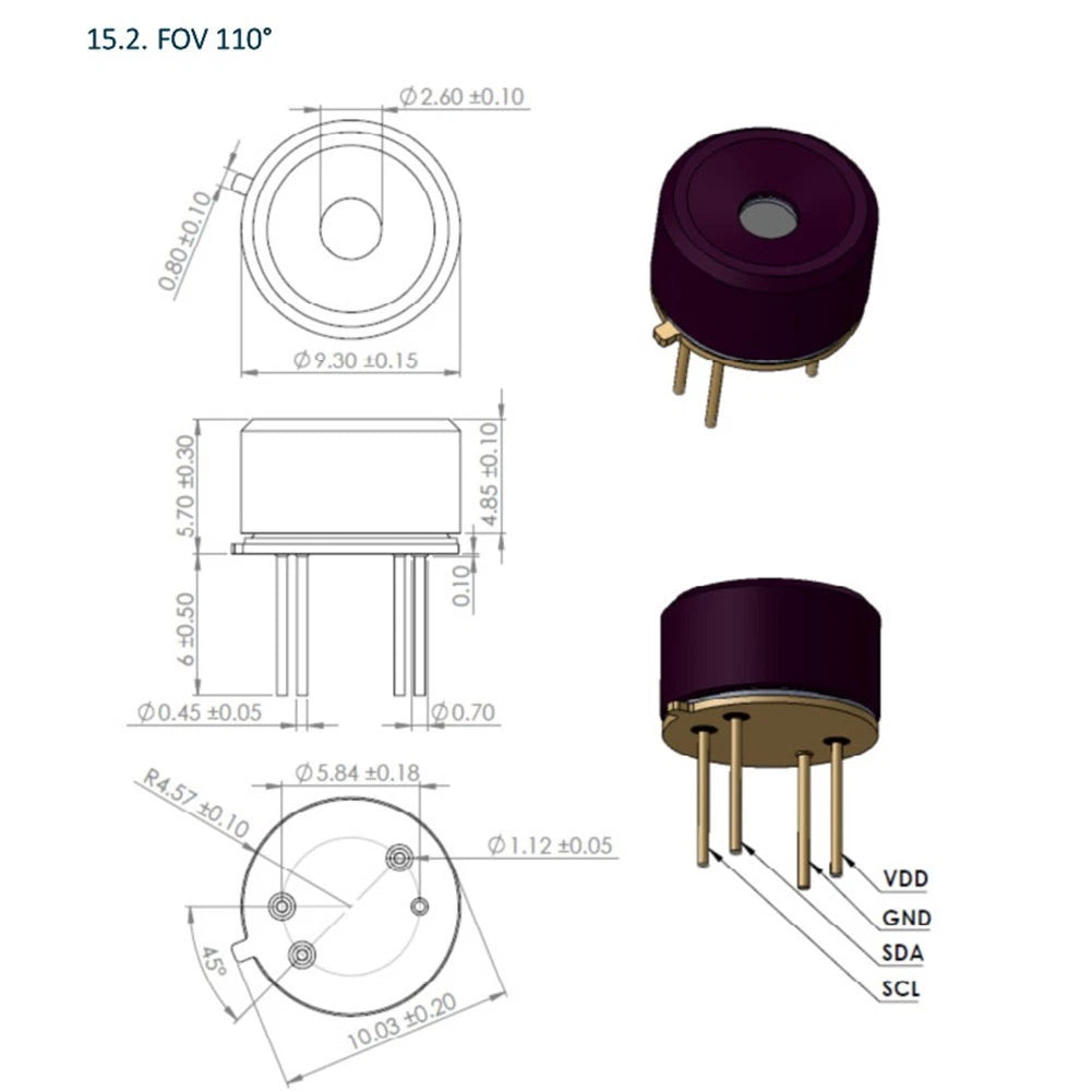 Thermal Array Module MLX90640 Sensor for Presence Detection (3.3V)