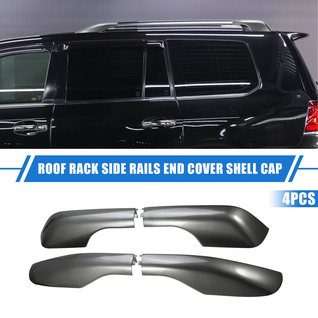 4PCS Roof Rack Side Rails End Cover Shell for Lexus LX570 (2008–2015) Gray