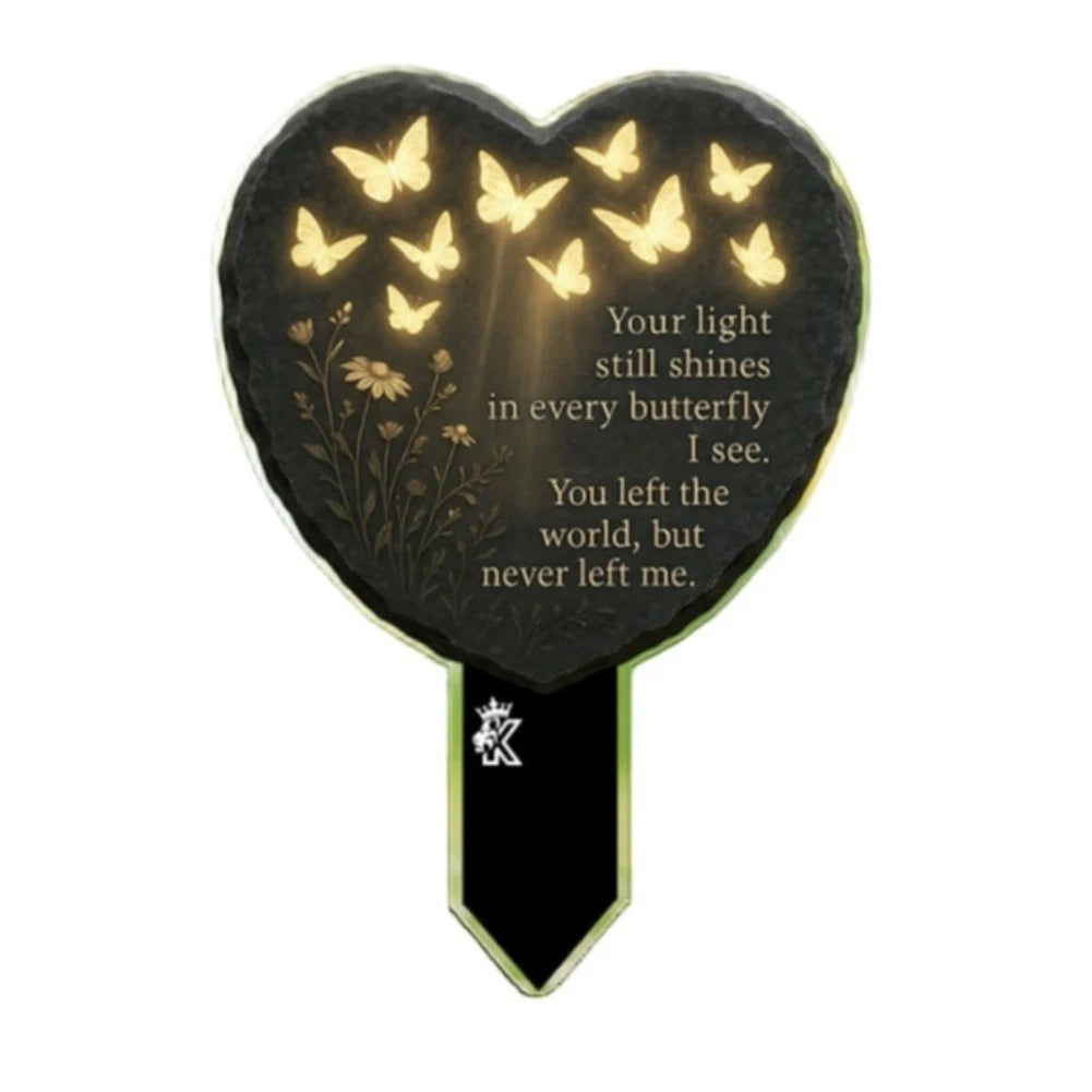 Heart Shaped Butterfly Garden Marker Waterproof Acrylic Stake