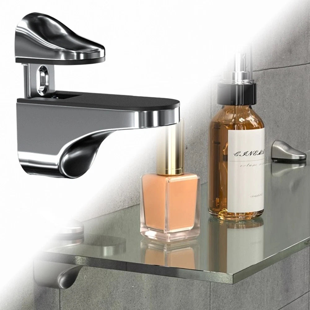 Adjustable Glass Shelf Bracket for Wall Mount (Polished Chrome)