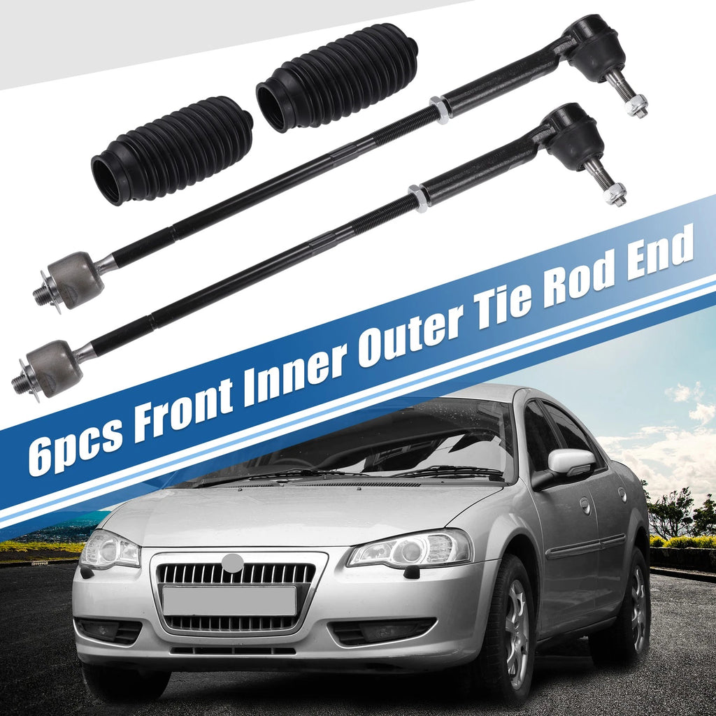 6PCS Front Inner Outer Tie Rod End Links for Dodge Grand Caravan (2008–2020)