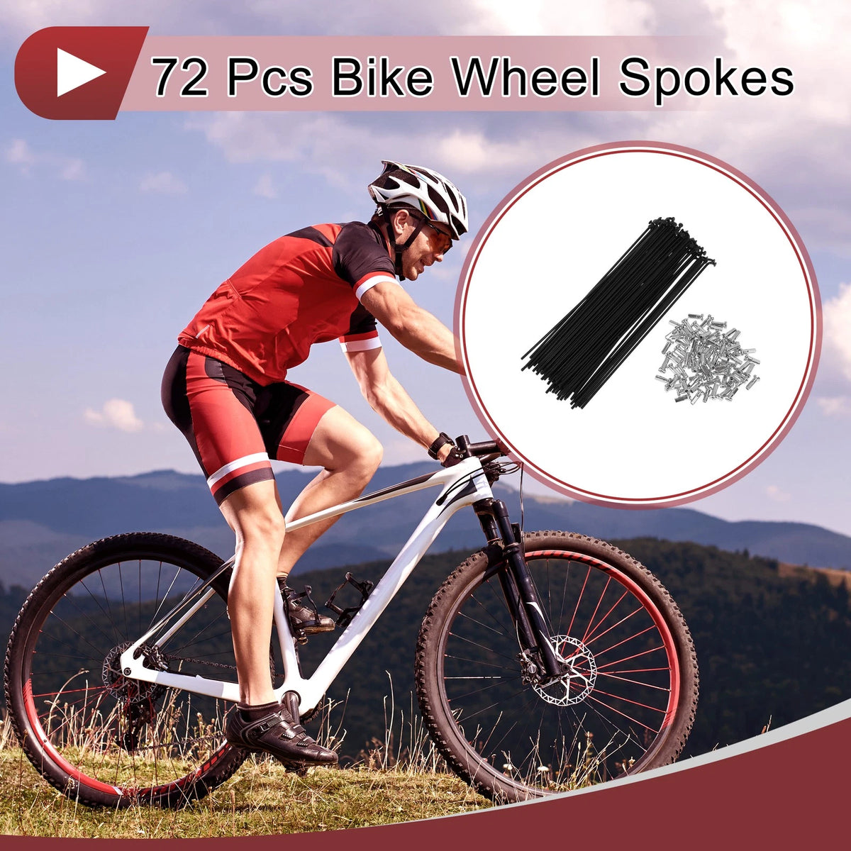 Bike Spokes Set 160mm Carbon Steel for 14G Wheel (200mm–200mm)