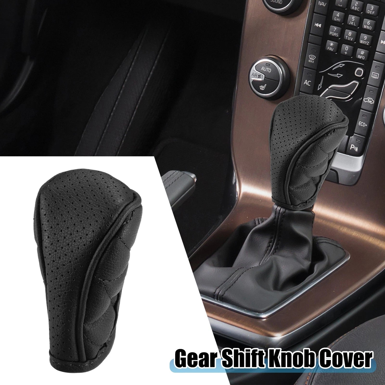 Shift Knob Cover for Universal Vehicles - Zipper Style Black
