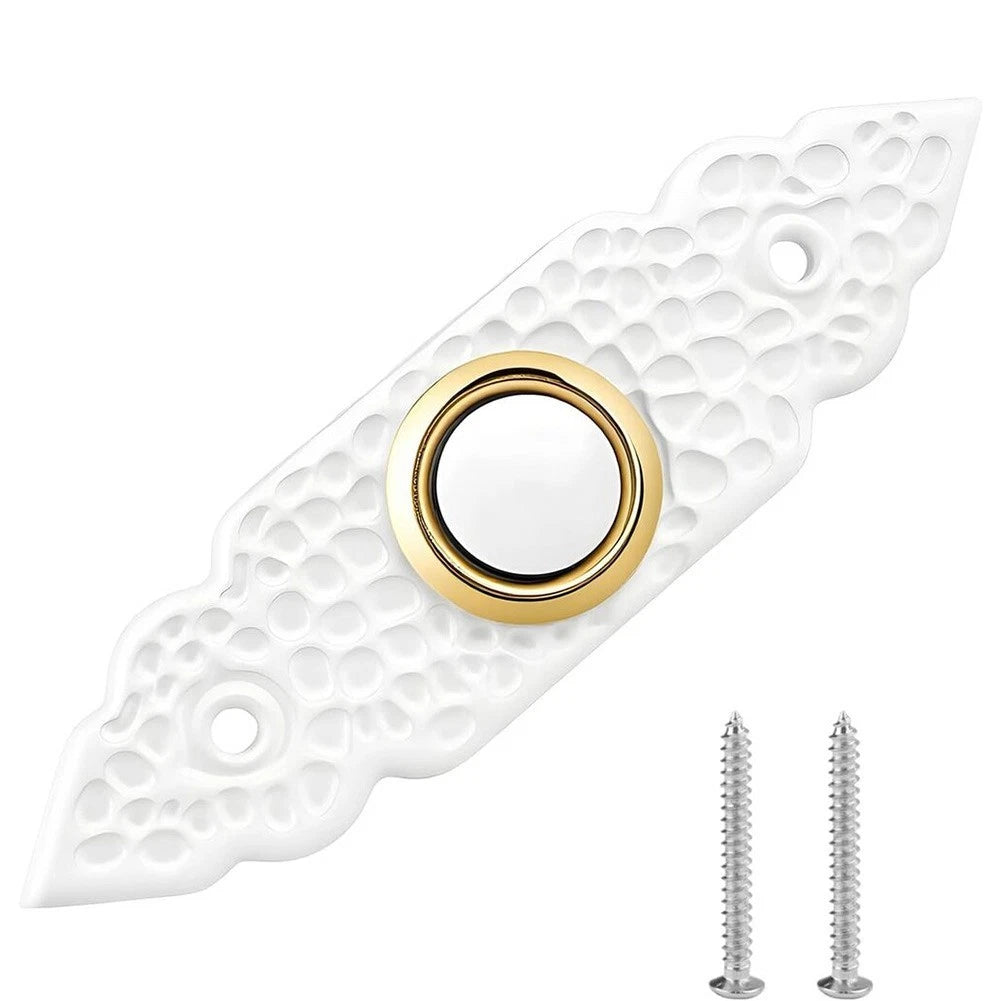 White Wired Doorbell Button Replacement for