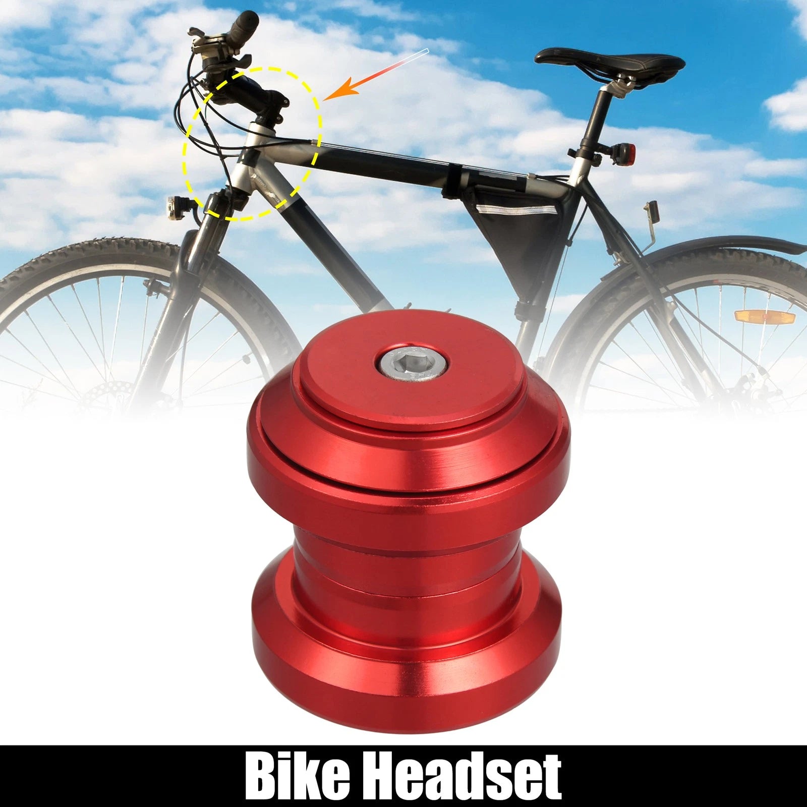 Sealed Bearing Headset for Red 34mm 1-1/8 Threadless MTB Bike (MTB)
