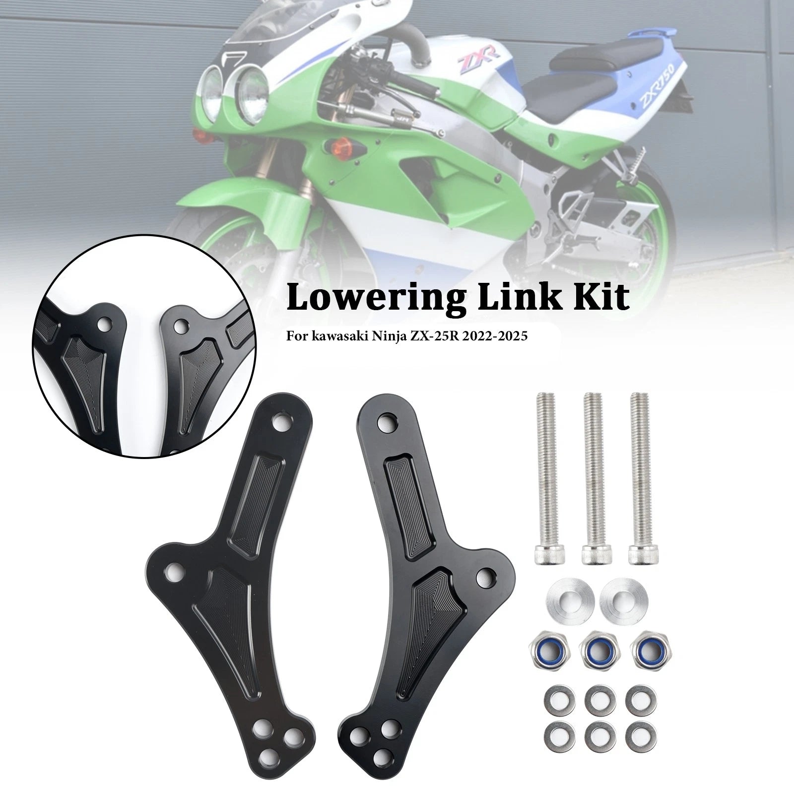 Adjustable Lower Suspension Links for Kawasaki ZX-25R ZX-4R (2023–2024) Black T9
