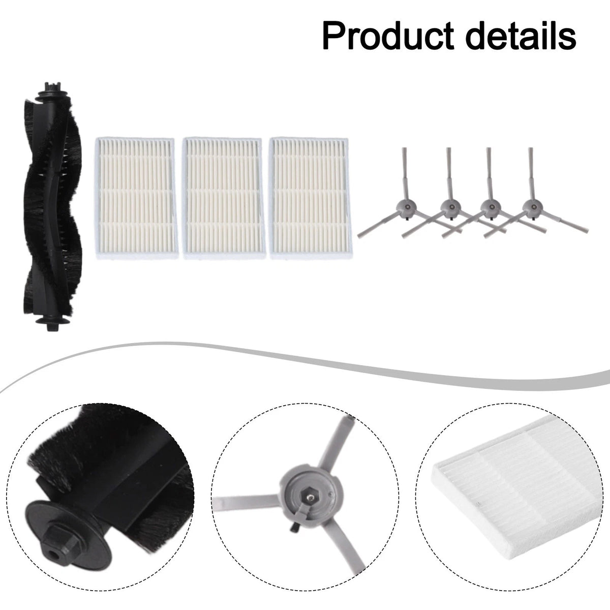 Main Brush and Side Brushes Filter Kit for ILIFE V20