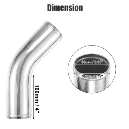 2X 2.75" Intercooler Pipe Tube 45 Degree Bend Elbow for