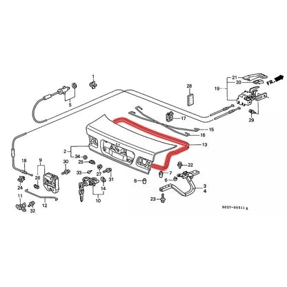 Trunk Rubber Seal for Honda Civic Sedan