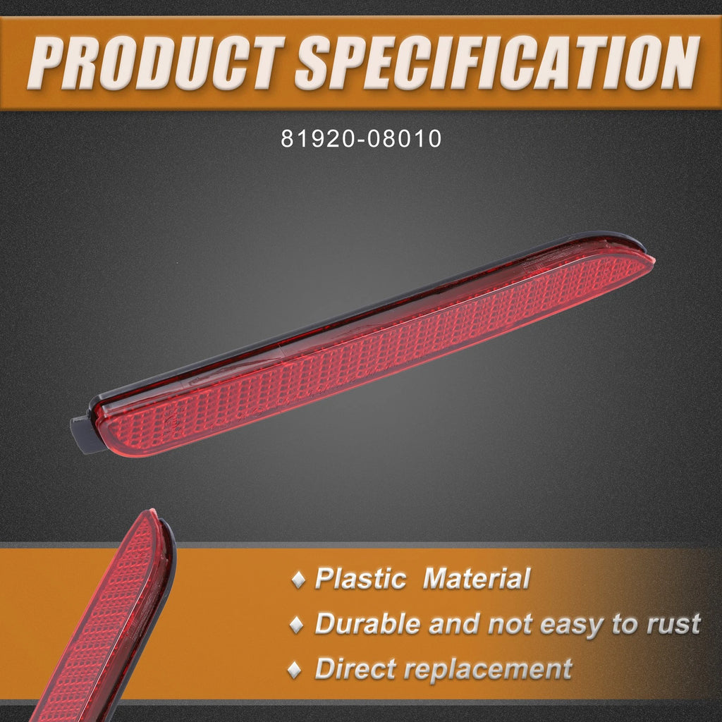 Rear Right Bumper Reflector Light Cover for Toyota RAV4 (2013–2018)