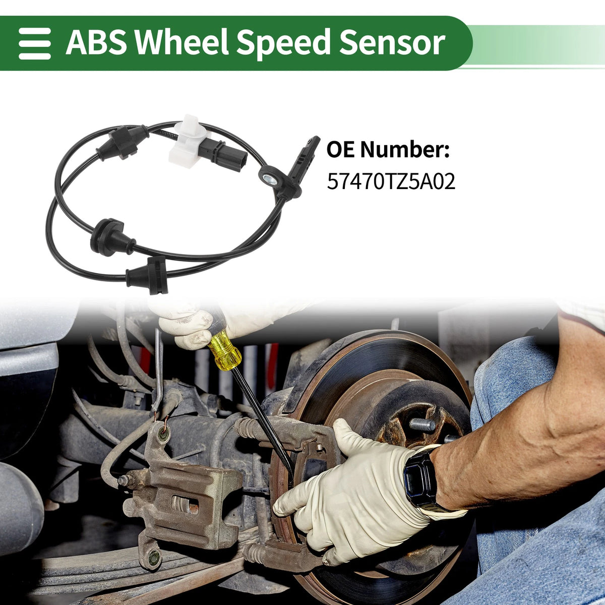 ABS Wheel Speed Sensor No. 57470TZ5A02 for Acura MDX (2014–2018) Rear Right