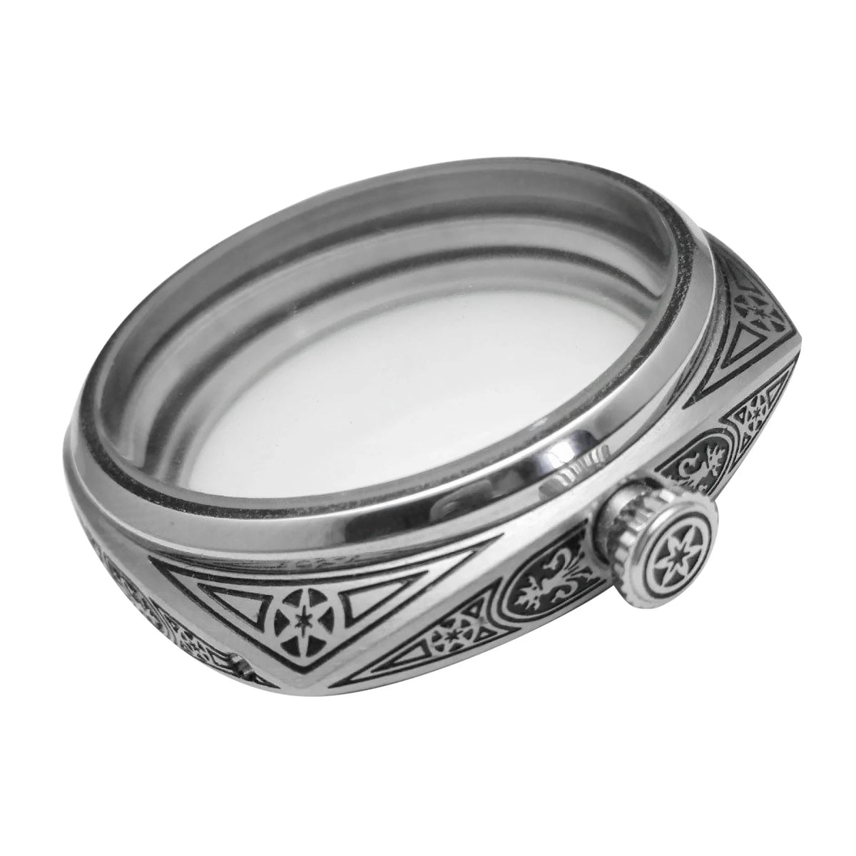 Watch Case Movement for ETA 6497 6498 (47mm, Stainless, Black Pattern)