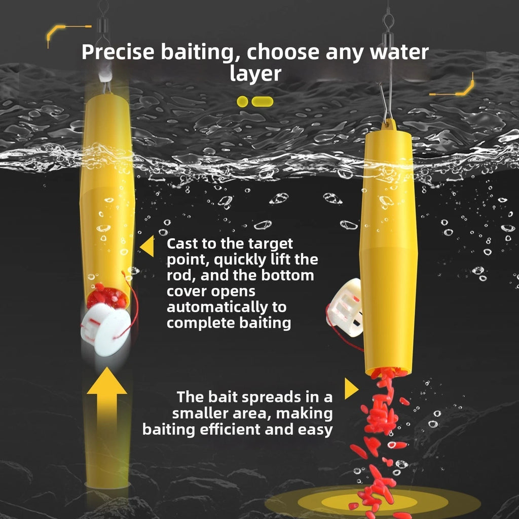 Bait Dispenser for Long Distance Casting and Retrieval