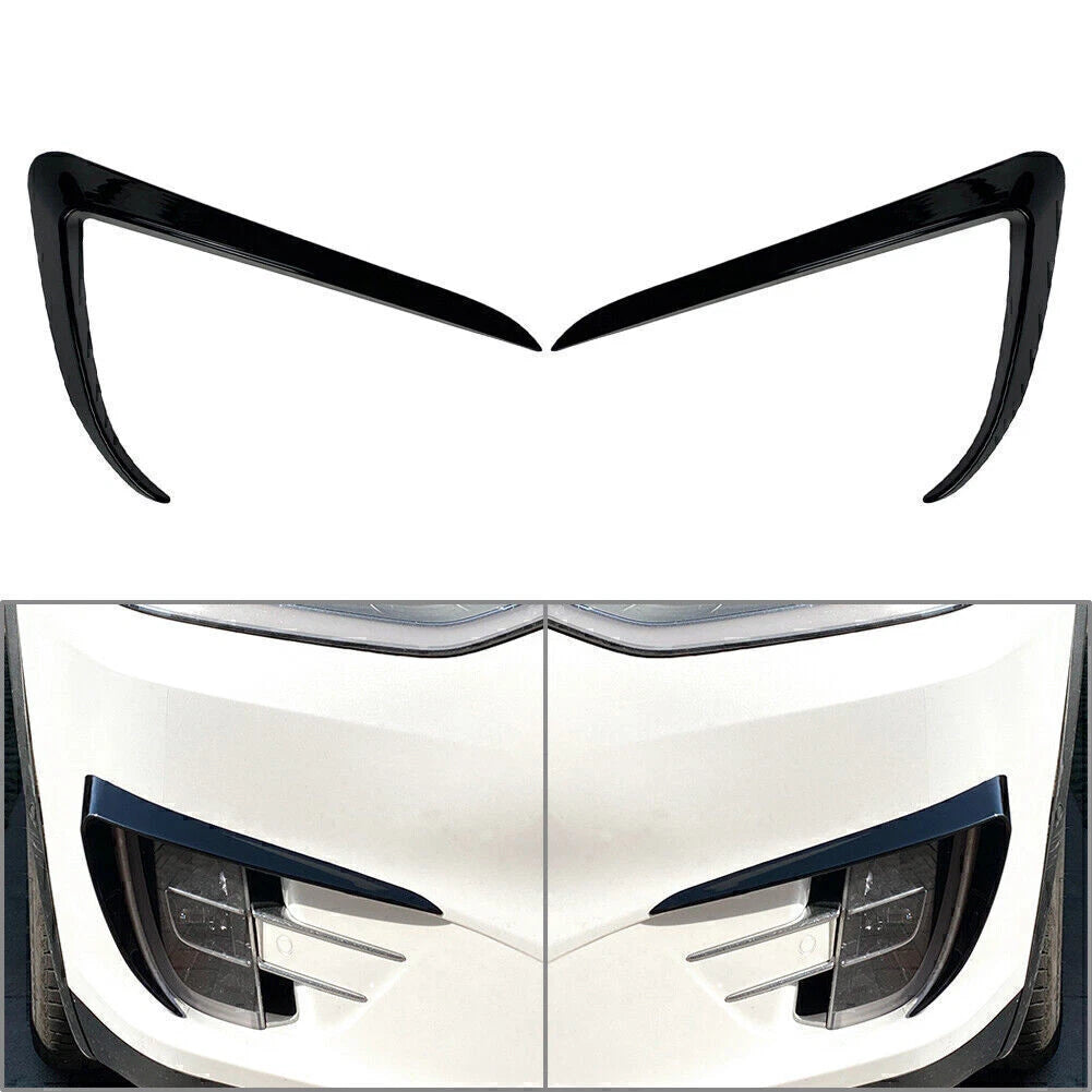 2X Fog Light Eyebrow Cover Trim for Tesla Model X (2015–2020) Black