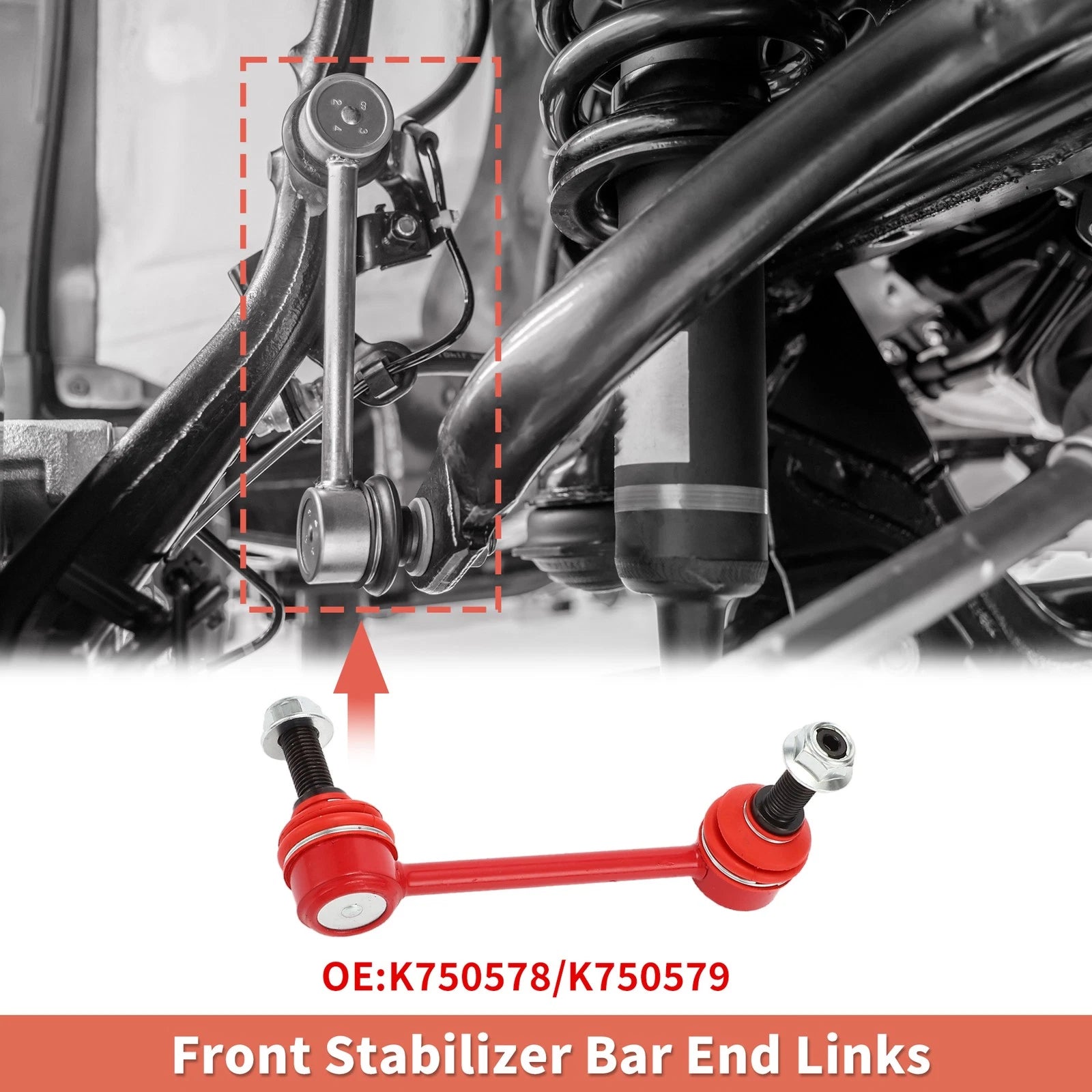 2pcs Front Sway Bar Links Stabilizer Link Kit for Jeep Grand Cherokee (2011–2021)