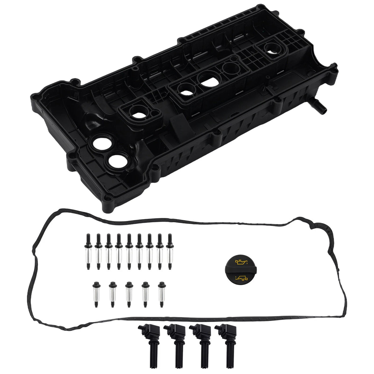 Engine Valve Cover & 4 Ignition Coils for Ford Fusion (2013–2020)