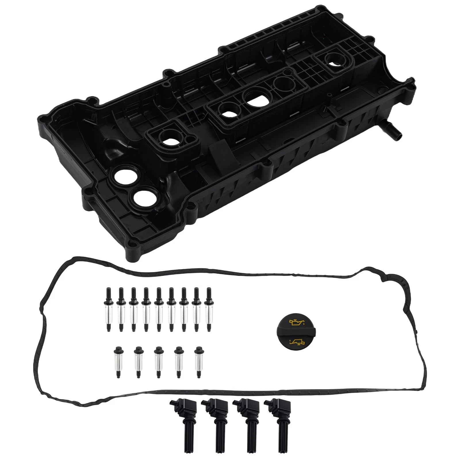 Engine Valve Cover & 4 Ignition Coils for Ford Fusion (2013–2020)