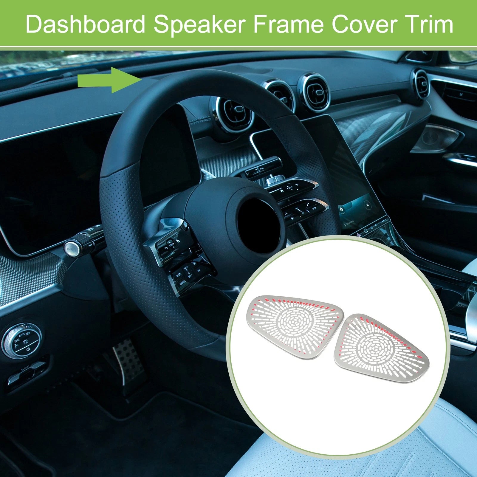 Dashboard Speaker Frame Cover Trim Set for Mercedes-Benz C-Class (W204) (2 Pcs) (2007–2015)