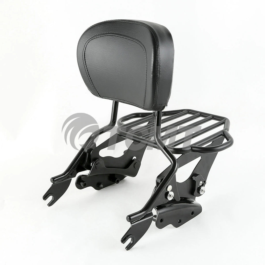Backrest Sissy Bar with Rack 4-Point Docking Kit for Harley Touring (2009–2013)