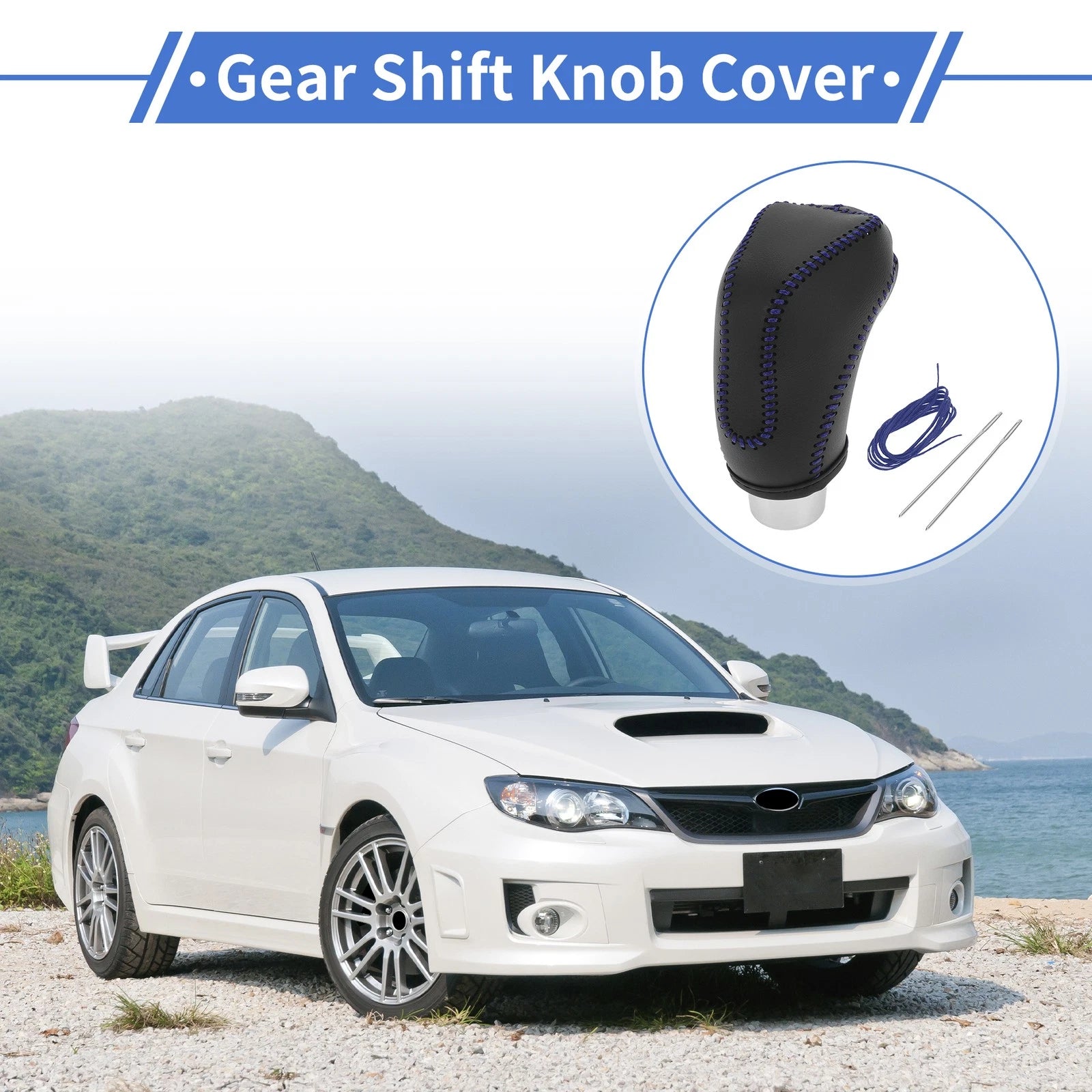 Gear Shift Knob Cover Replacement for Subaru Impreza (2017–2023) Black Blue