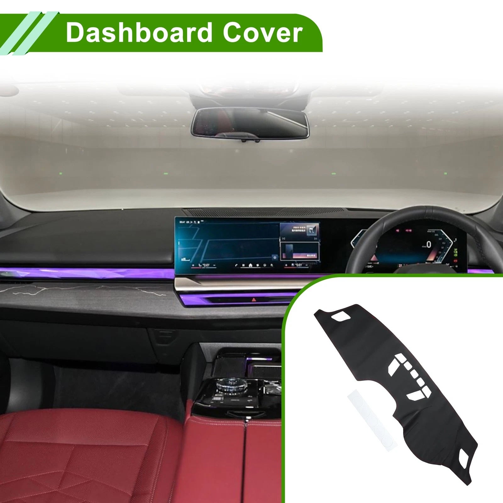 Dashboard Cover Dash Mat for BMW X1 2016–2019 Carpet Black Red