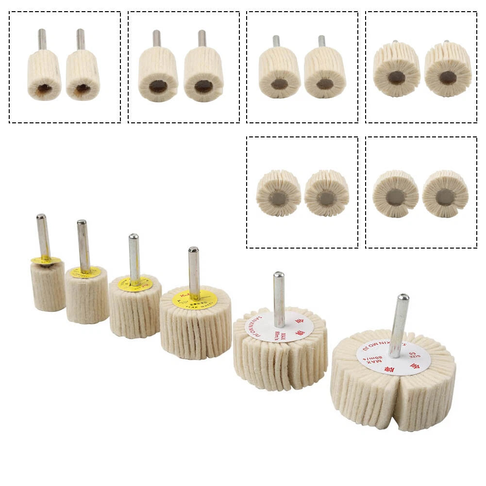 2X Wool Felt Polishing Buffing Pads for Rotary Tool (Universal)