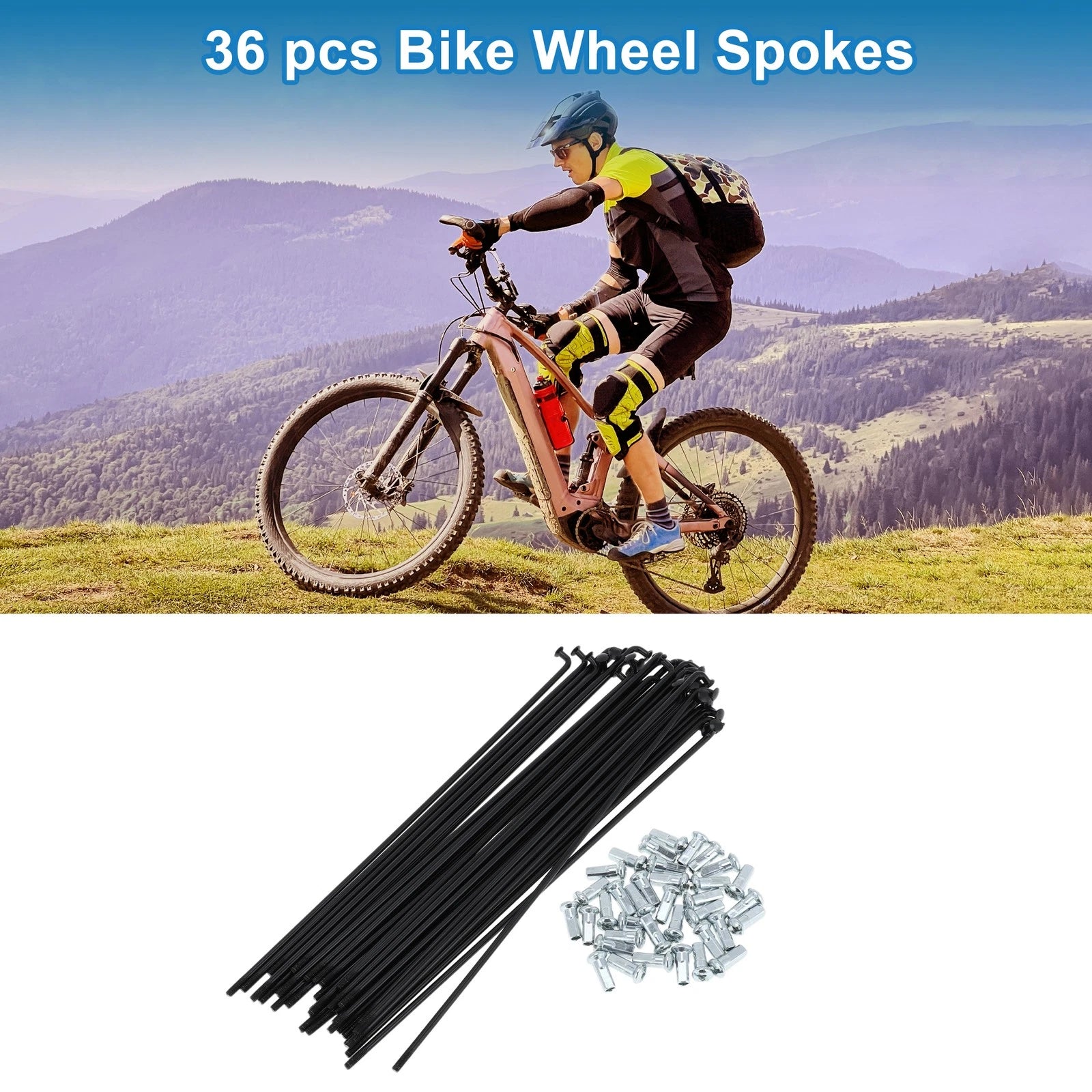 Bicycle Spokes Nipple Replacement Set 12G 175mm for Universal (Any Model)