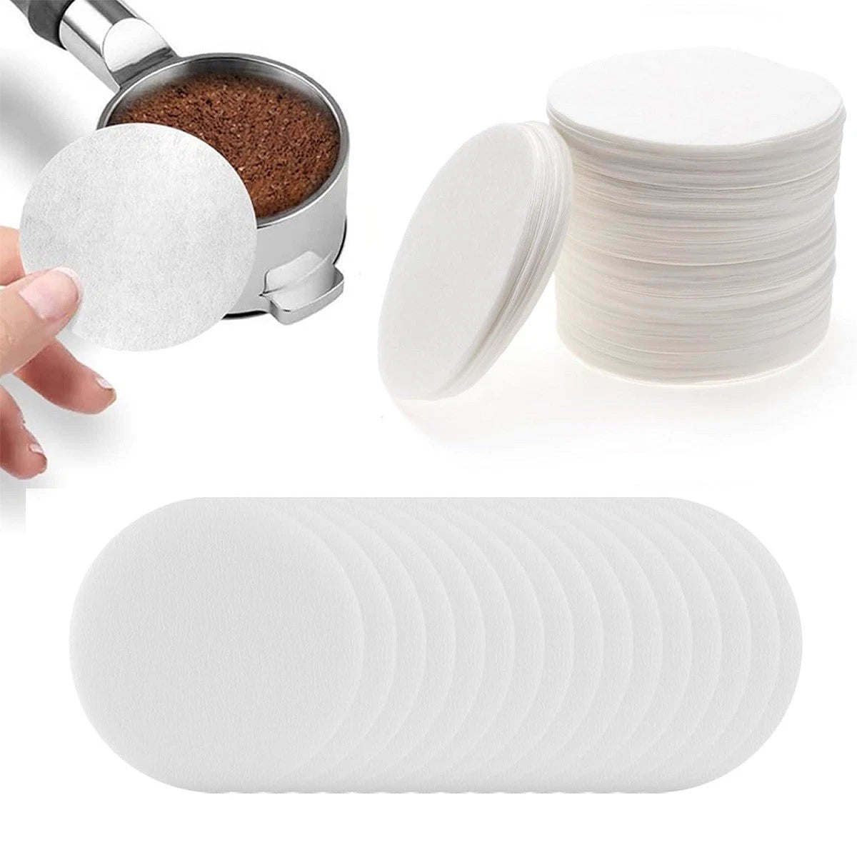 500pcs 51mm White Paper Espresso Filters for Coffee Machine