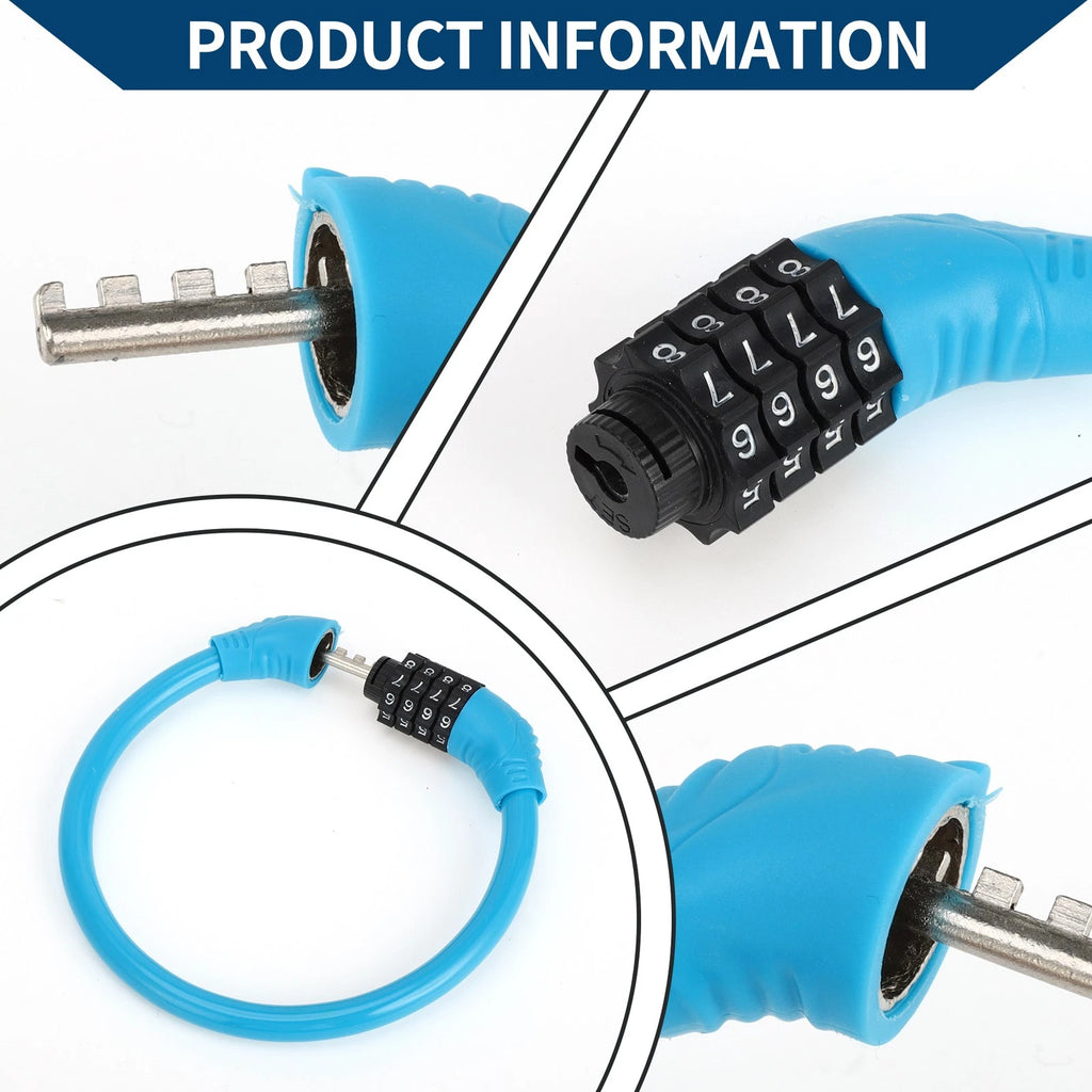 Bike Lock Resettable 4 Digit Anti Theft for Bicycle Bicycle Ring Lock