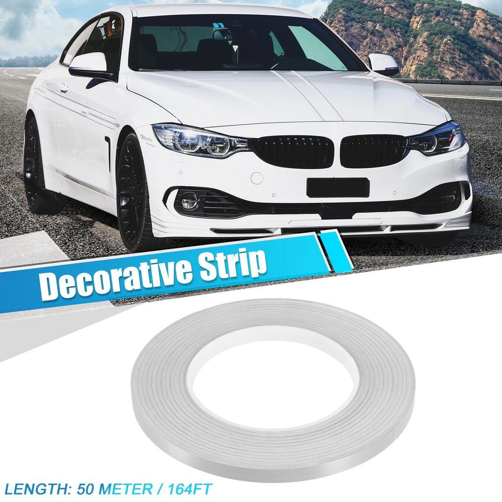 0.3 in Width Waterproof Decorative Strip Roll for Car Motorcycle (Silver)