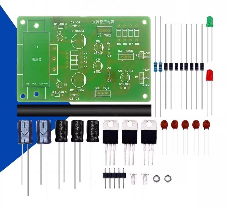 DC Regulated Power Supply Kit for Electronics Assembly (DIY)