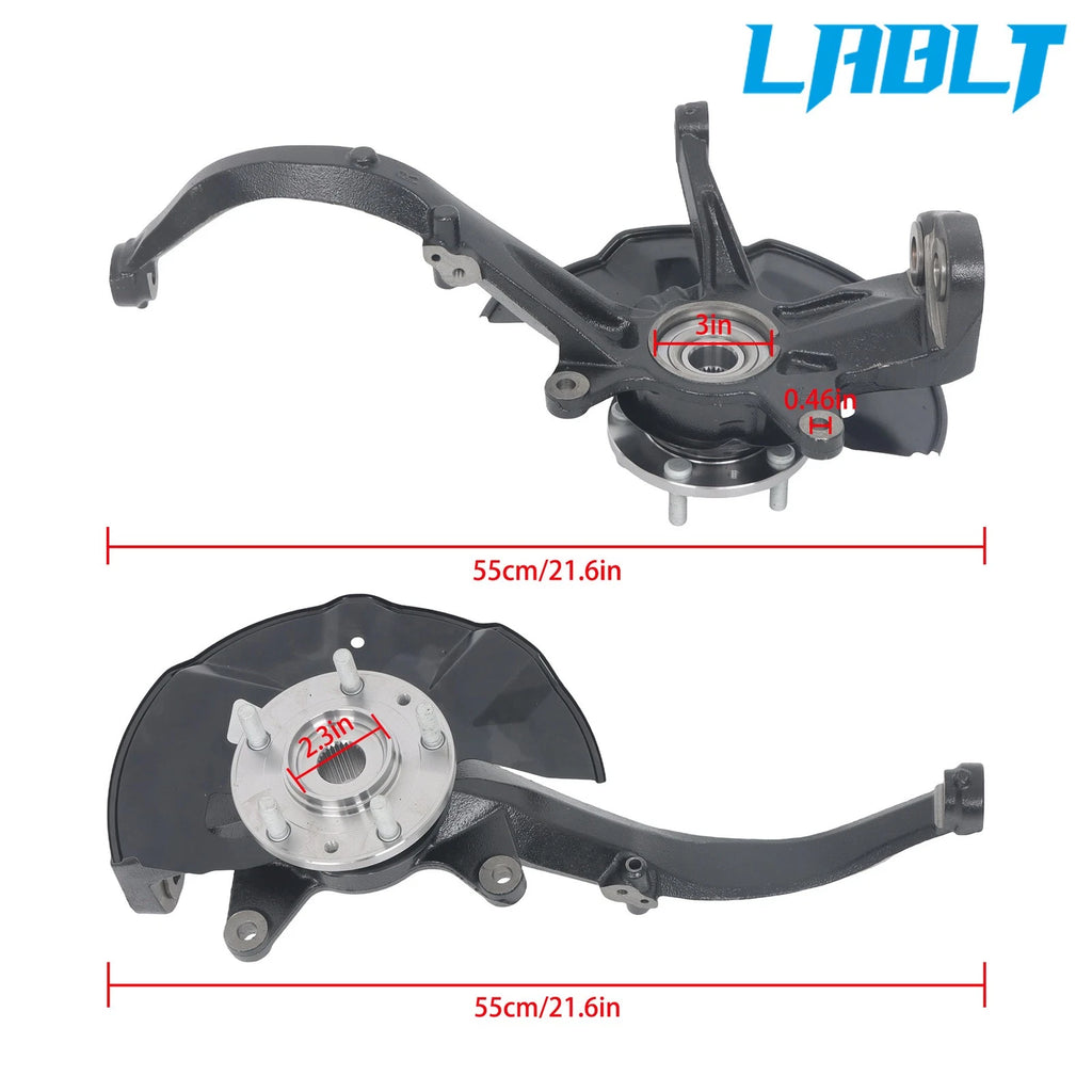 2X Front Wheel Hub Bearing Steering Knuckle Assembly for Ford Fusion (2006–2012)