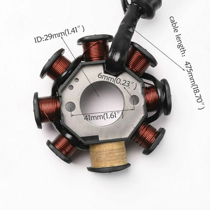 Set of 2 Magneto Stators for Zongshen CG250 (250cc) - 8 Pole, 2 Hole