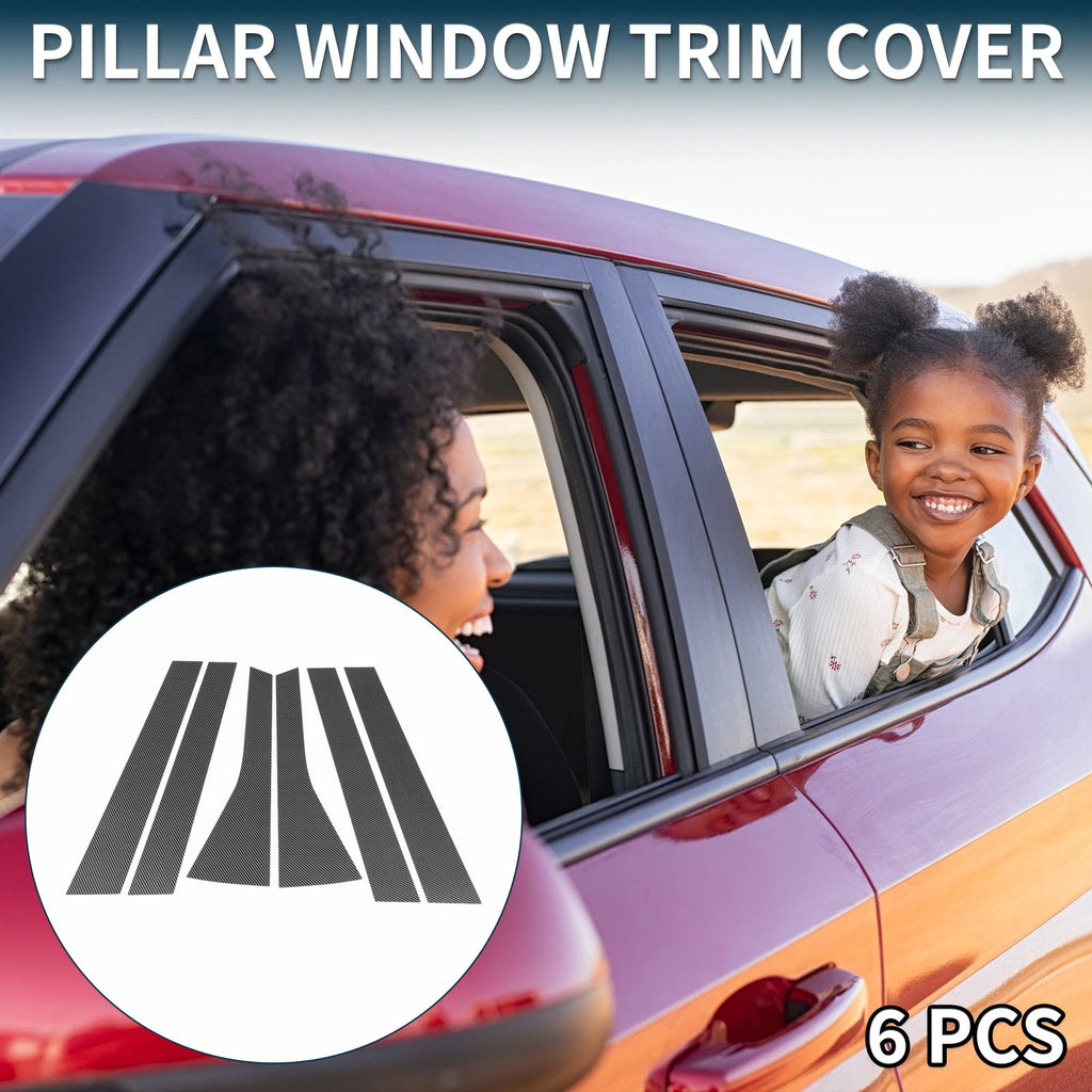 6 Pcs Door Pillar Window Trim Replacement for Honda Fit (2009–2012)