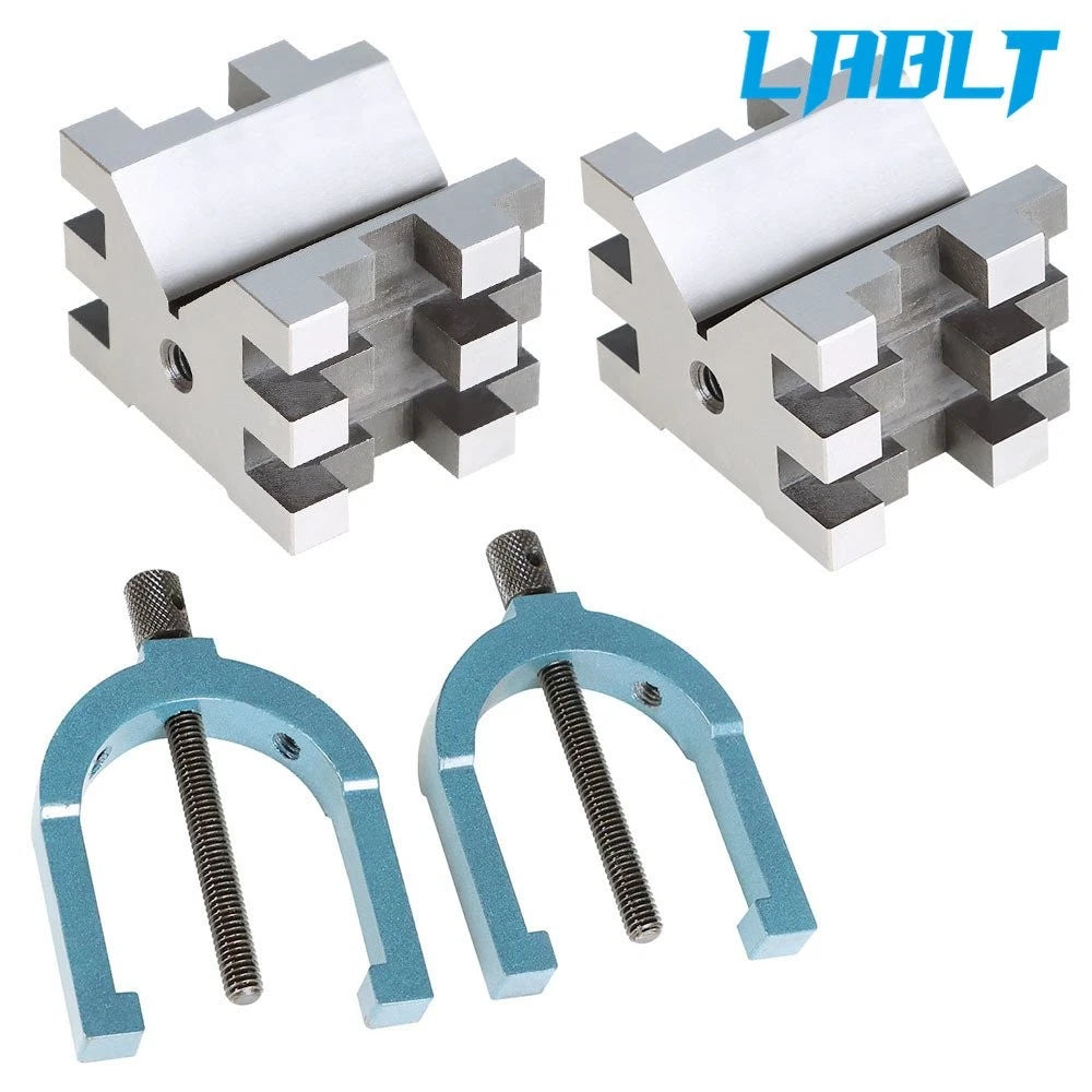 V-Block & Clamp Set for Multi-Use Applications (2-3/8" × 2-3/4" × 2")