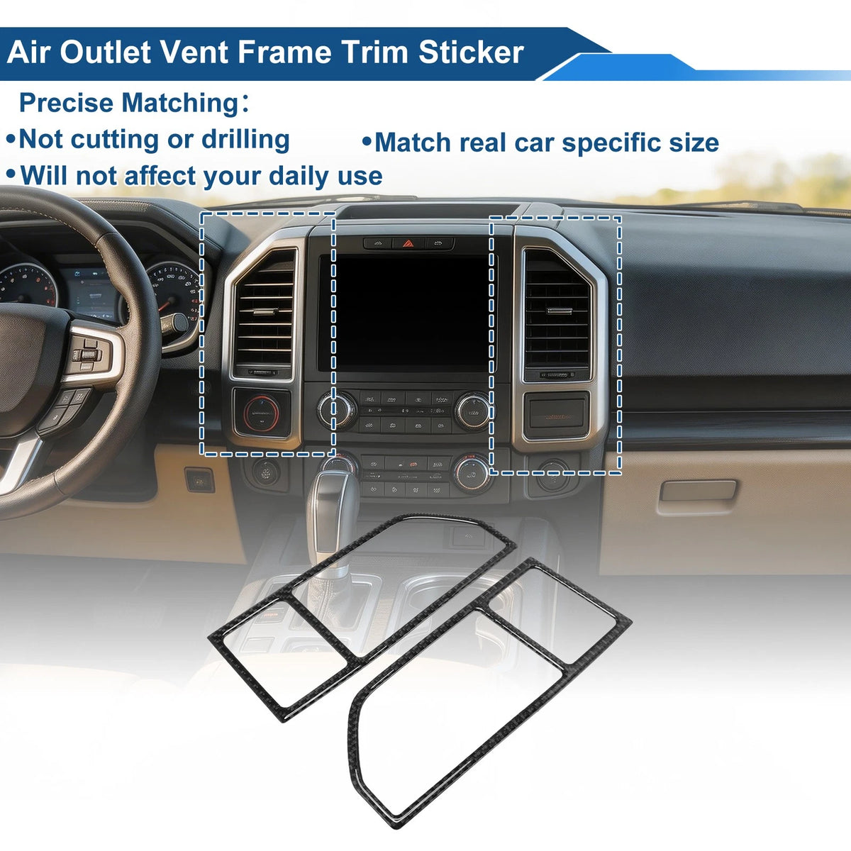 Air Condition Outlet Vent Trim Cover Frame for Ford F150 (2015–2023) 1 Pair