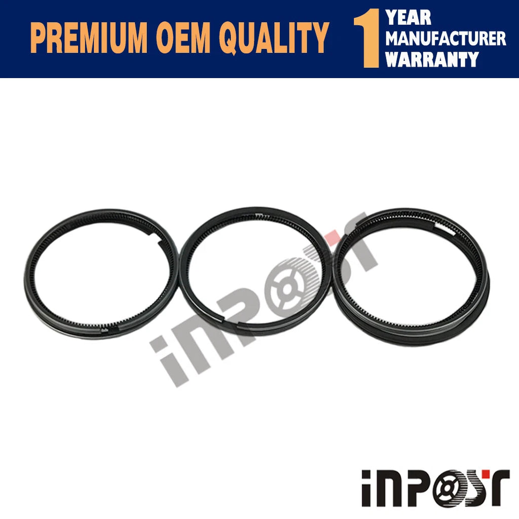 Set of 3 Piston Ring Sets for Kubota D1803 (STD)