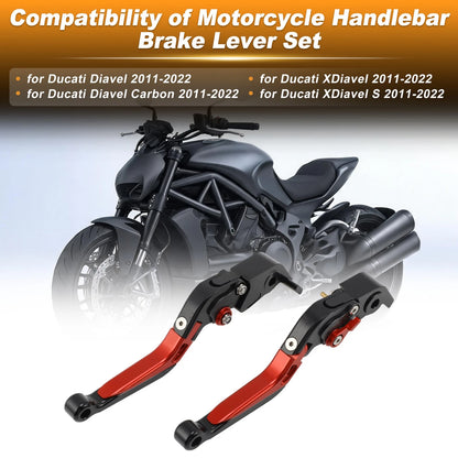 Brake Clutch Levers for Ducati Diavel (2011–2022) 1 Pair Black Red Handle