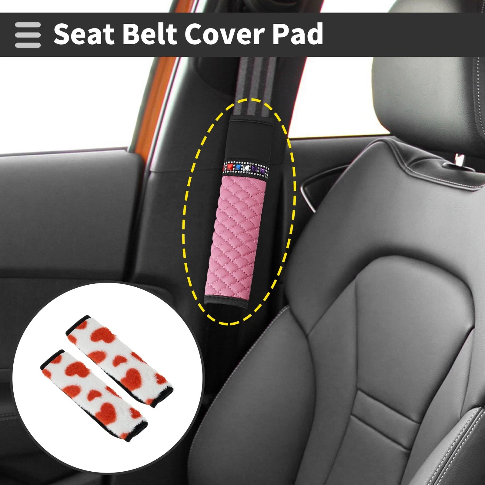 Seat Belt Cover Pad for Universal Fit (23cm)