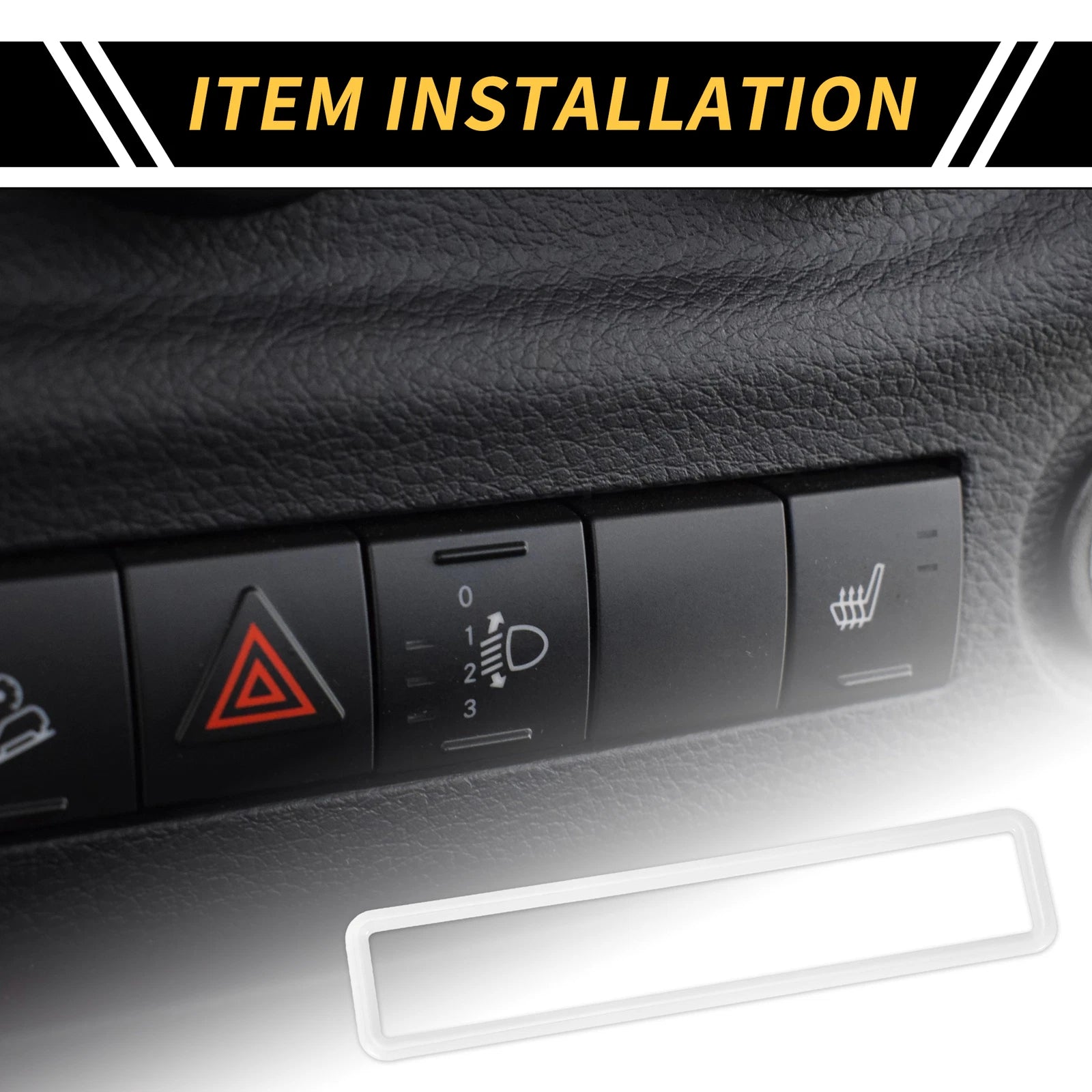 Emergency Light Switch Panel Trim for Jeep Wrangler JK (2011–2017) White