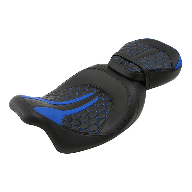 Seat Cushion Set for Harley Electra Glide (2009–2023) Black Blue