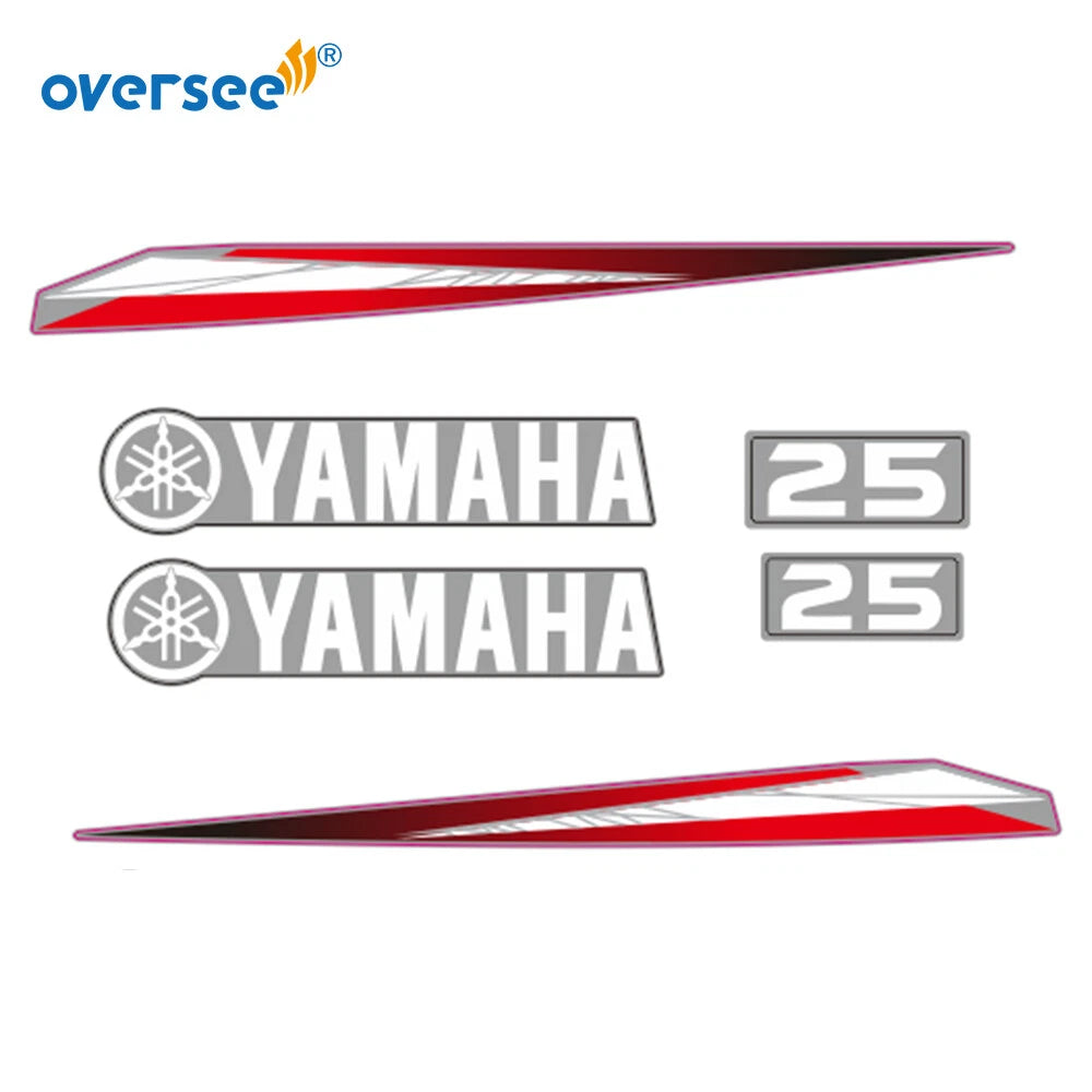 Sticker Kit for Yamaha 25HP 2T Outboard (Anti-UV, Not Fade)