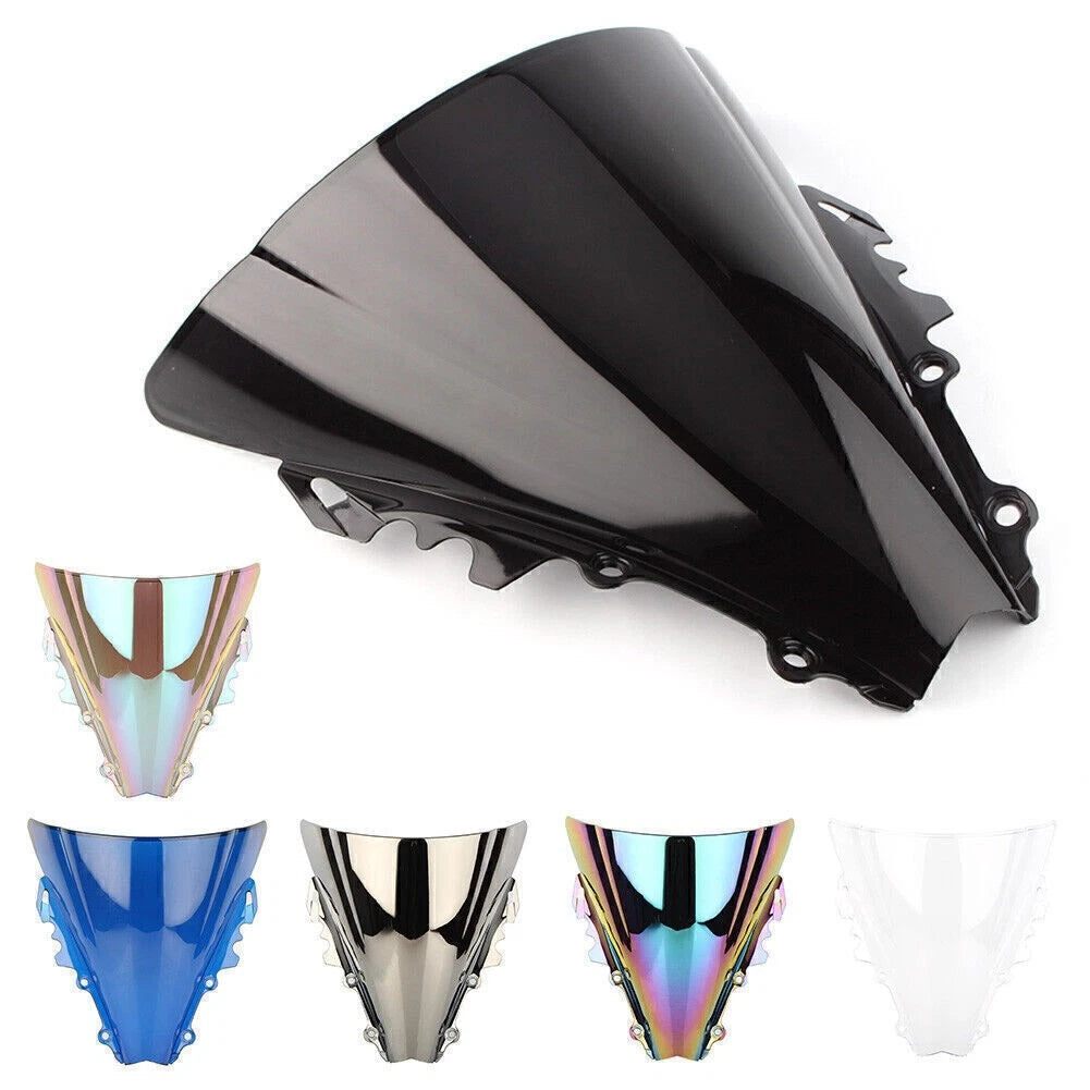 1x Motorcycle Double Bubble Windshield Screen Shield For Yamaha YZF R6 2006-2007